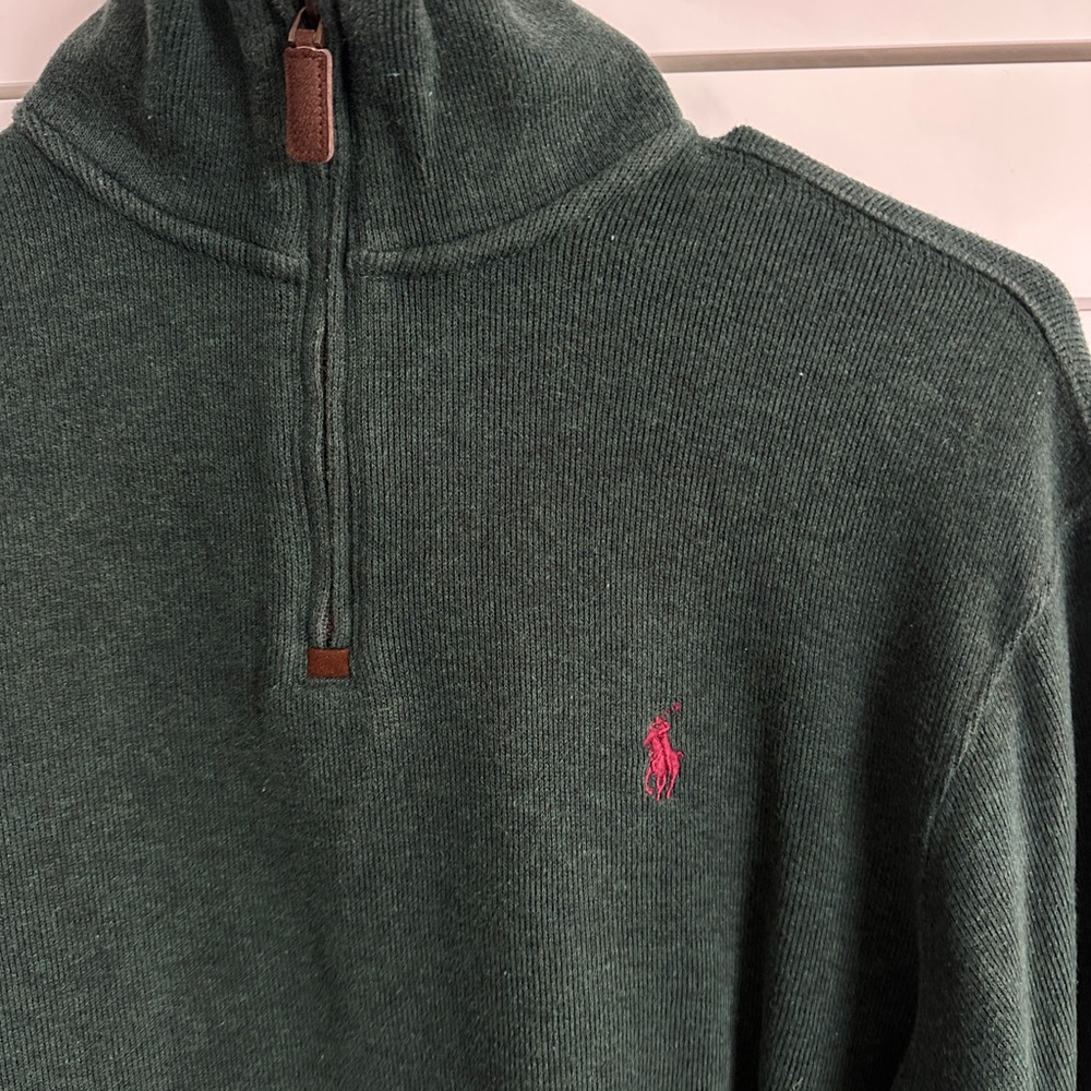Ralph Lauren Green Zip Up Sweater